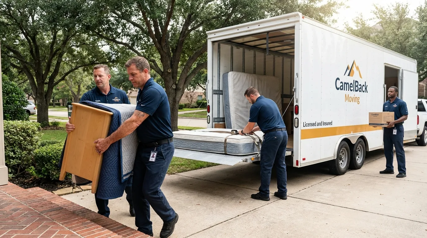 Crew loading residential truck for cross-state move from Jamestown, NY
